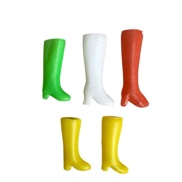 Vtg Fashion Doll Boots High Heel Lot Hard Plastic - Picture 1 of 6